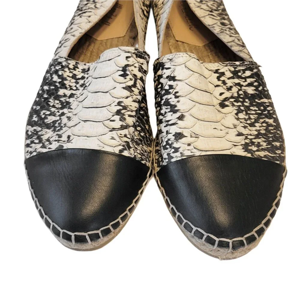 Loeffler Randall Black and White Espadrille Flats 7.5